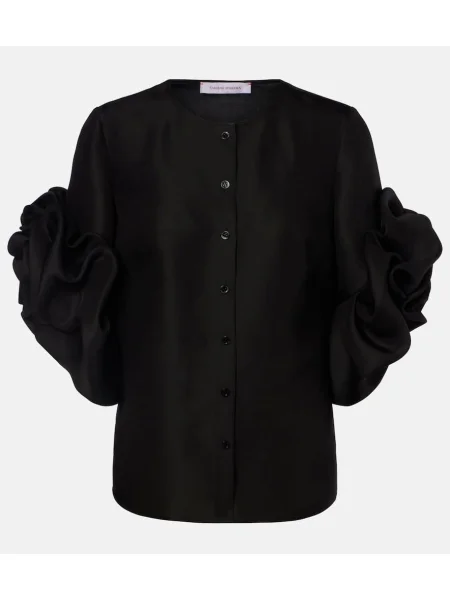 Bluză Carolina Herrera de mătase negru