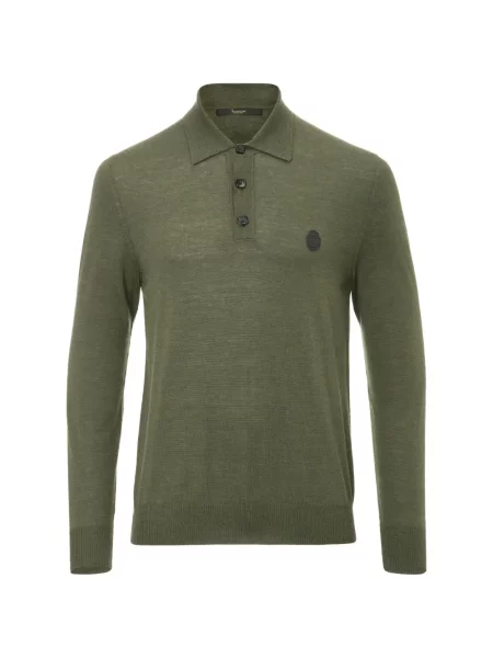 Lung tricou polo Billionaire cu autograf verde