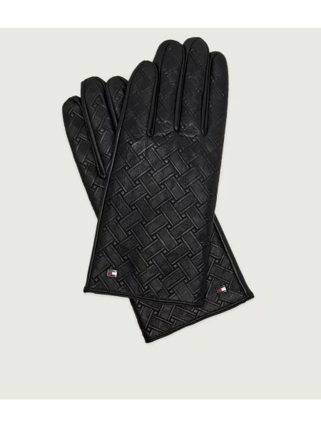 Tommy Hilfiger Mănuși de piele cu adaos de lână negru