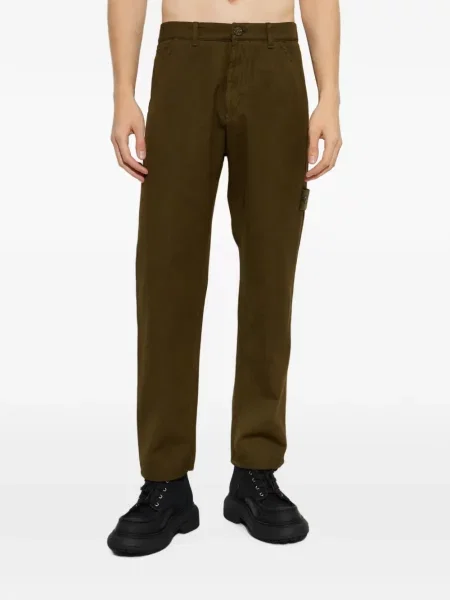 Pantaloni Stone Island cu strasuri verde