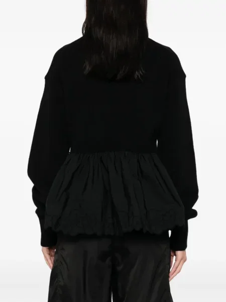 Pulover Cecilie Bahnsen cu volane negru