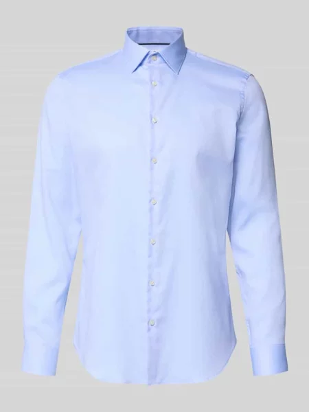 Koszula biznesowa o kroju slim fit z listwą guzikową Jake*s błękitna