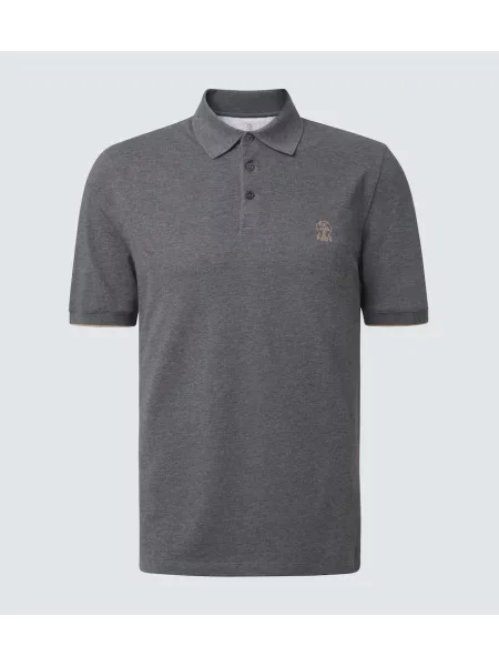Tricou polo Brunello Cucinelli gri
