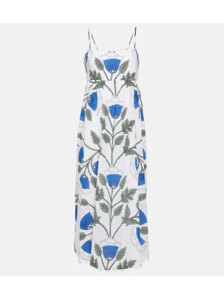 Rochie midi Juliet Dunn cu model floral până la genunchi de costum alb