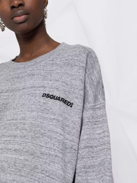 Sukienka Dsquared2 z nadrukiem garniturowa szara