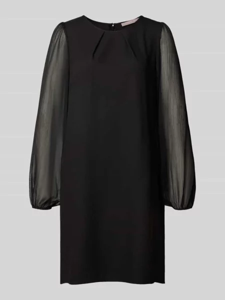 Sukienka mini z półprzezroczystymi rękawami Christian Berg Woman Selection czarna