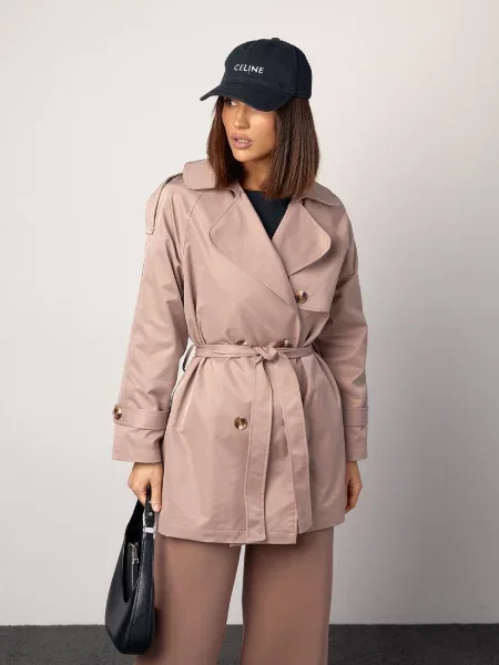 Тренч ISSA Plus коричневий