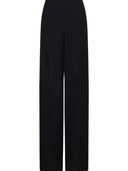 Pantaloni Emporio Armani din crep albastru