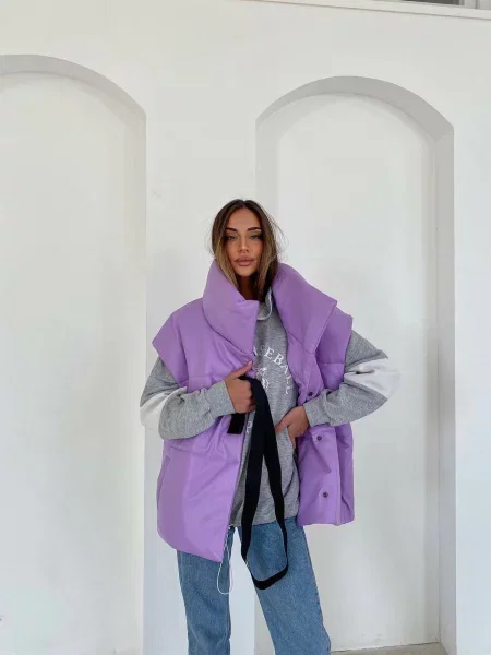 Кожаный утепленный жилет Milirud