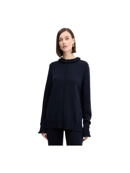 Sweter Twinset z kaszmiru niebieski