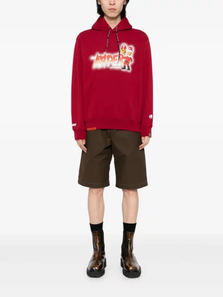 Hanorac cu glugă Aape By A Bathing Ape cu imagine roșu