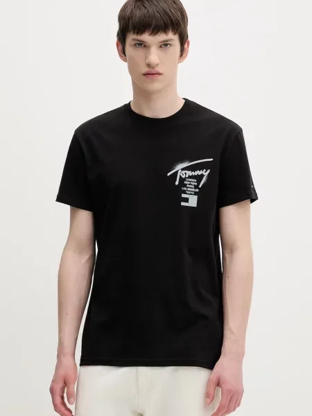 Tommy Jeans Koszulka schwarz czarna