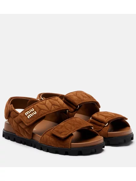 Semišové tenisky Miu Miu hnědé