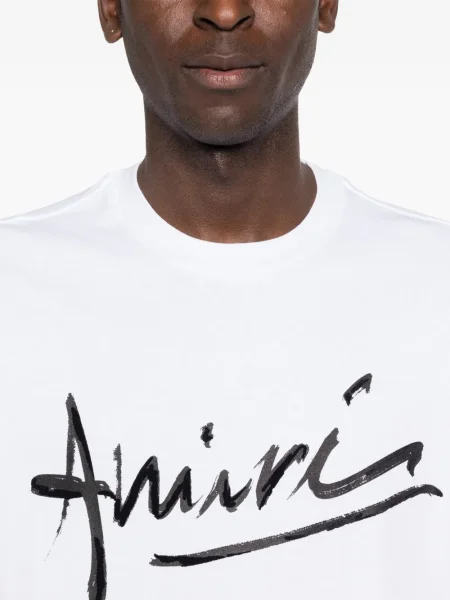 Tricou Amiri cu decolteu rotund scurt alb