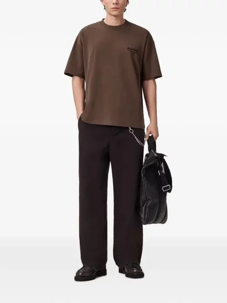 Tricou Allsaints cu imagine cu decolteu rotund maro