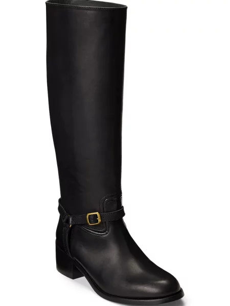 Kožené čižmy Polo Ralph Lauren Riding Boot čierna