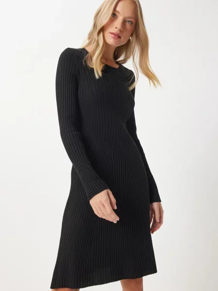 Happiness İstanbul Rochie tricotat negru