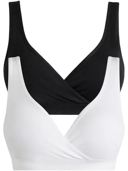 Biustonosz bezszwowy typu bustier do karmienia piersią 2 szt. czarny