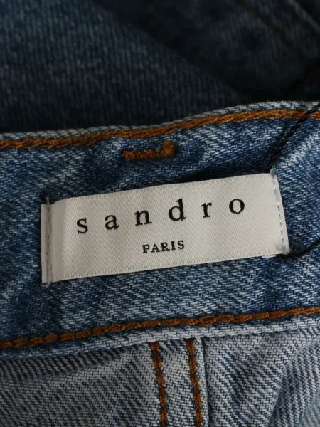 Fustă din denim Sandro de cristal albastru