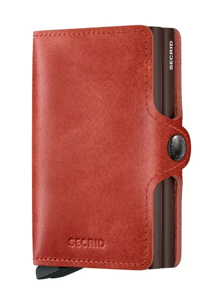 Secrid portofel RFID din piele portocaliu
