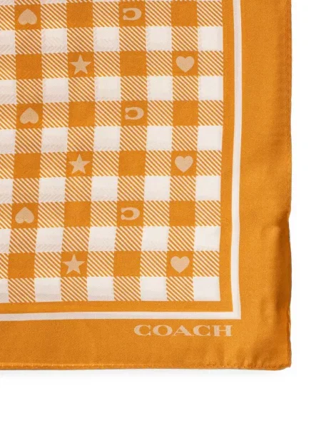 Fular Coach cu imagine portocaliu