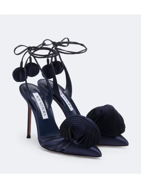 Pantofi cu toc Aquazzura din satin albastru