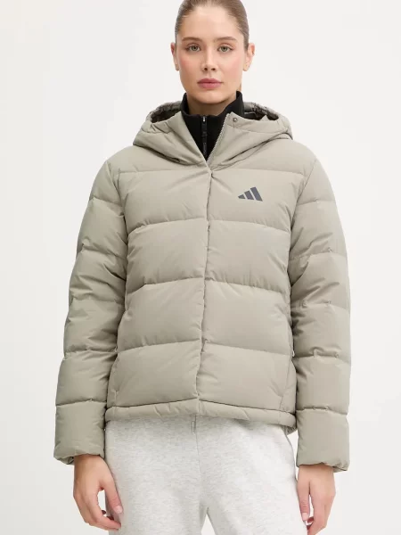 Adidas geacă de puf Helionic verde de iarnă negru