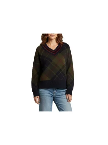 Sweter Barbour wełniany niebieski