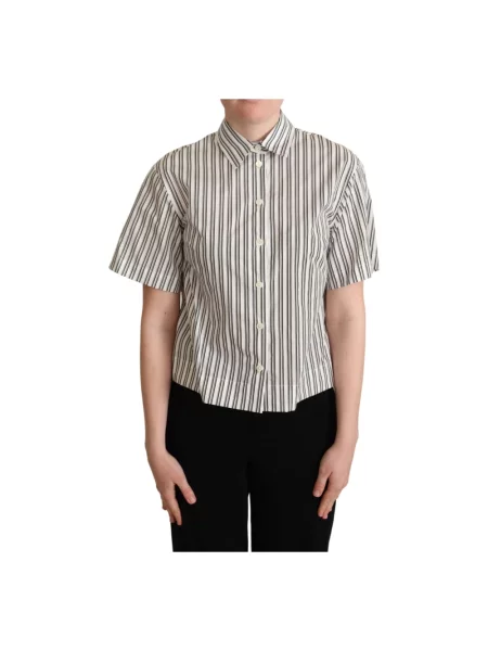 Wielobarwność koszula Dolce And Gabbana z krótkim rękawem biała