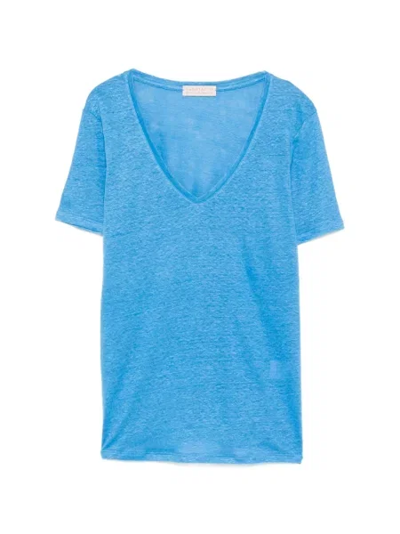Tricou Purotatto cu decolteu în V albastru