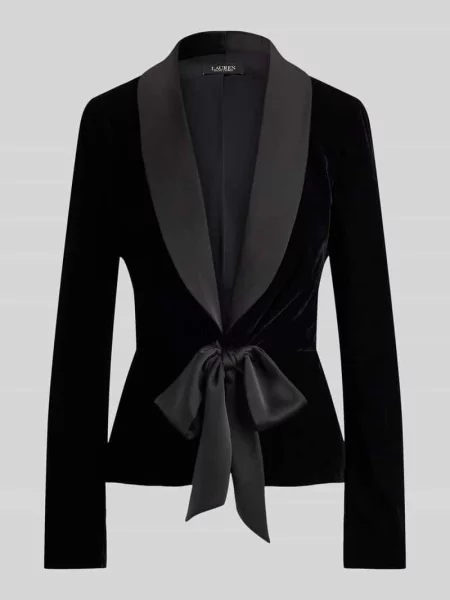 Żakiet krótki o kroju regular fit z szalowym kołnierzem Lauren Ralph Lauren czarna