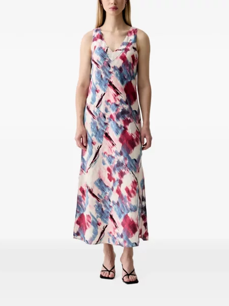 Rochie maxi Dkny fără mâneci cu imagine cu imprimeu abstract
