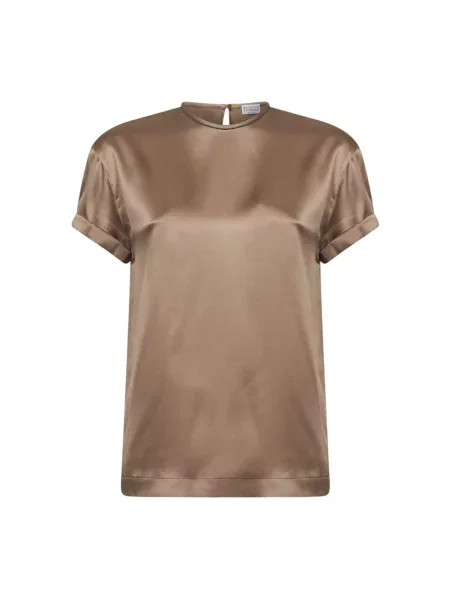 Bluzka Brunello Cucinelli brązowa