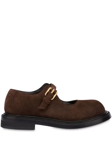 Pantofi loafer Moschino din piele de căprioară maro
