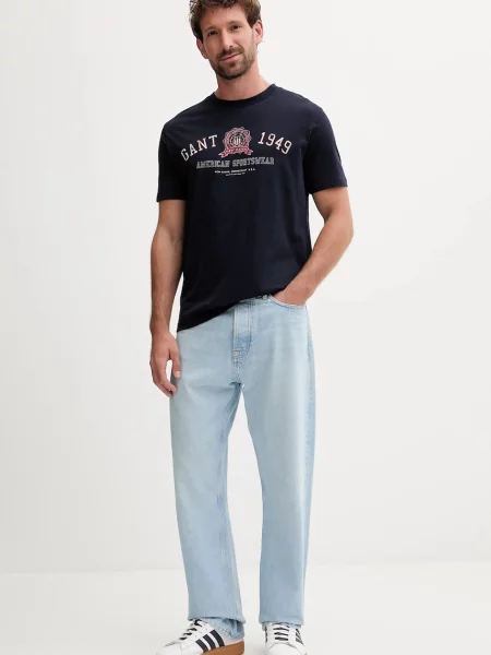 Gant t-shirt z nadrukiem granatowy