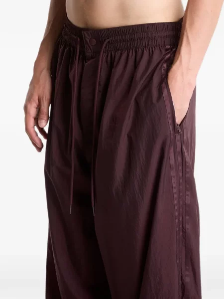 Pantaloni Y-3 cu dungi alergare maro