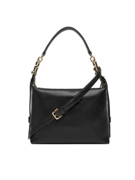 Bőr hobo táska Furla fekete