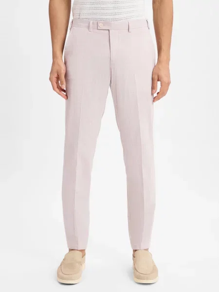 Finshley & Harding London Spodnie Mężczyźni Slim Fit Sztuczne włókno jednolity 46 różowy