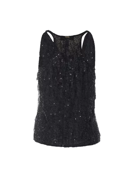 Top Twinset z cekinami czarny