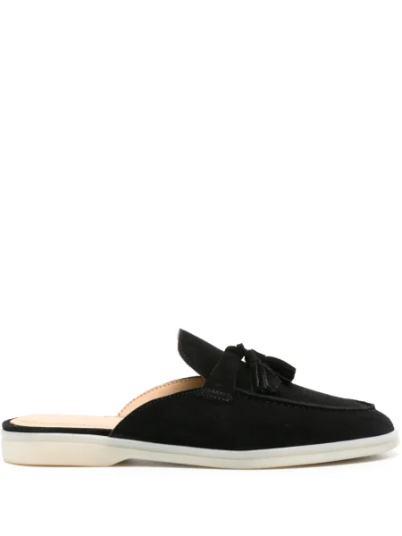 Papuci tip mules Scarosso din piele de căprioară negru