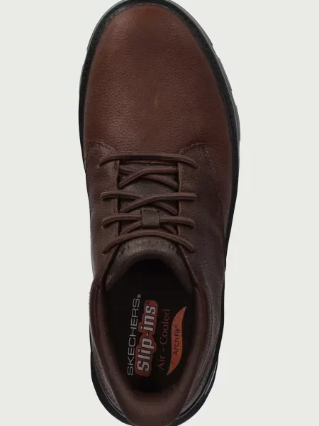 Skechers GARZA-RIDLEY férfi bőr sportcipő barna
