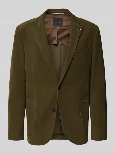 Marynarka na 2 Slim Fit z sztruksu Bugatti oliwkowa