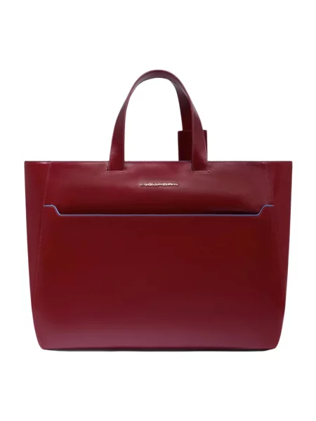 Torba na laptopa Piquadro skórzana czerwona