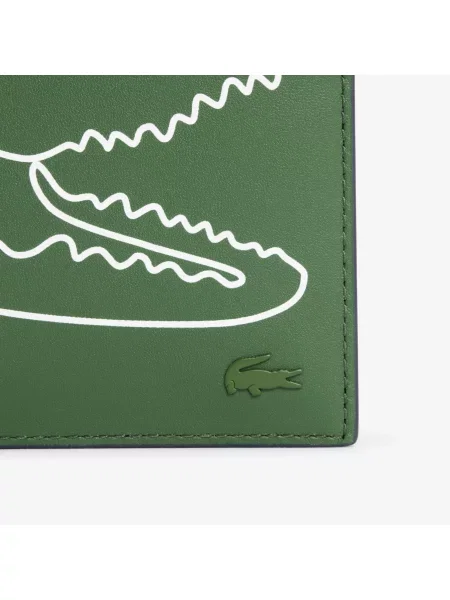 Lacoste Średni Skórzany Portfel Fg zielony