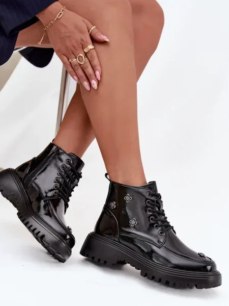 Botine Artiker din piele negru