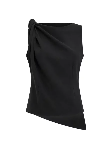 Top Róhe asimetric drapat negru