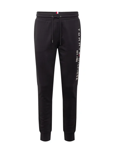 TOMMY HILFIGER Pantaloni negru roșu / bleumarin alb