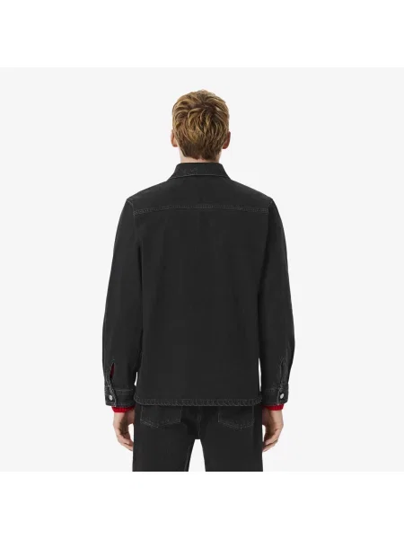 Lacoste Kurtka Overshirt Z Grubego Bawełnianego Denimu szary