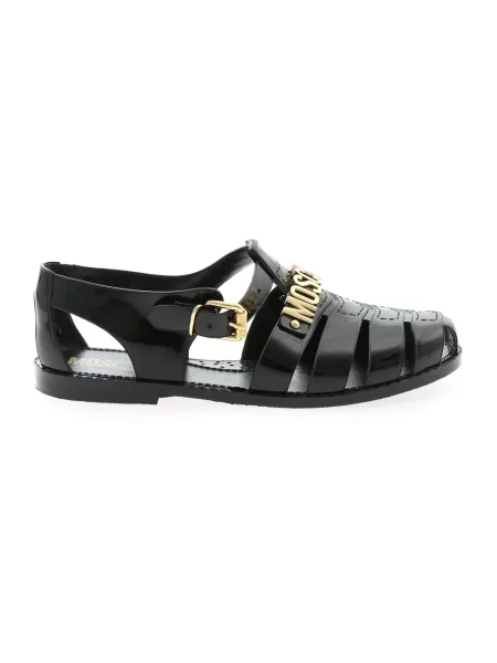 Sandały Moschino z logo czarne