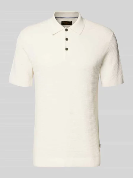 Koszulka polo z fakturowanym wzorem w kroju regular fit model Riley' Jack & Jones Premium biała